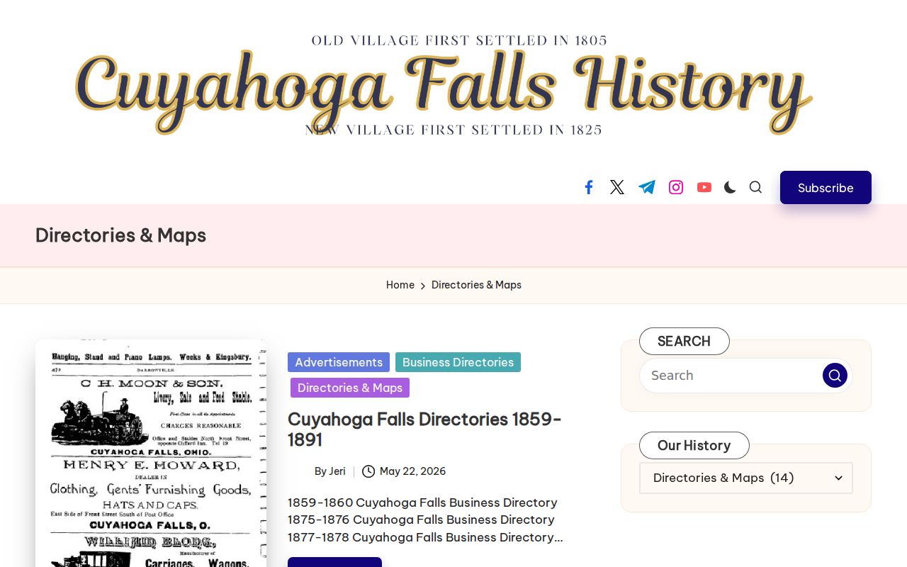 Cuyahoga Falls city directory local historical collection