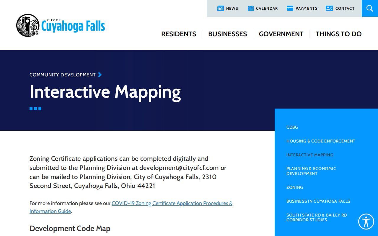 Cuyahoga Falls residents directory interactive mapping resources