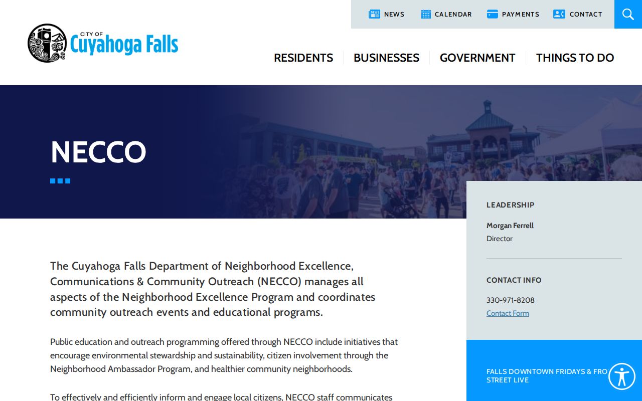 Cuyahoga Falls neighbors NECCO community outreach department
