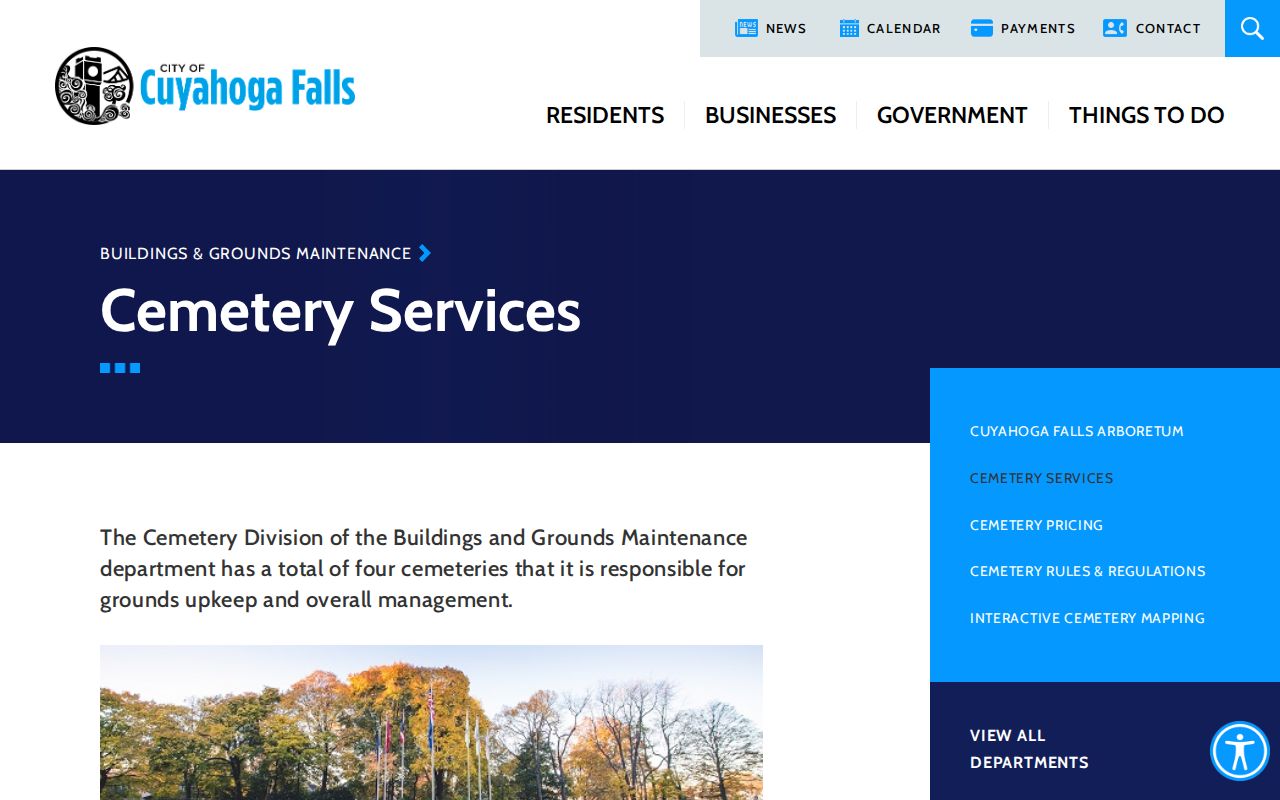 Cuyahoga Falls previous residents cemetery services guidance