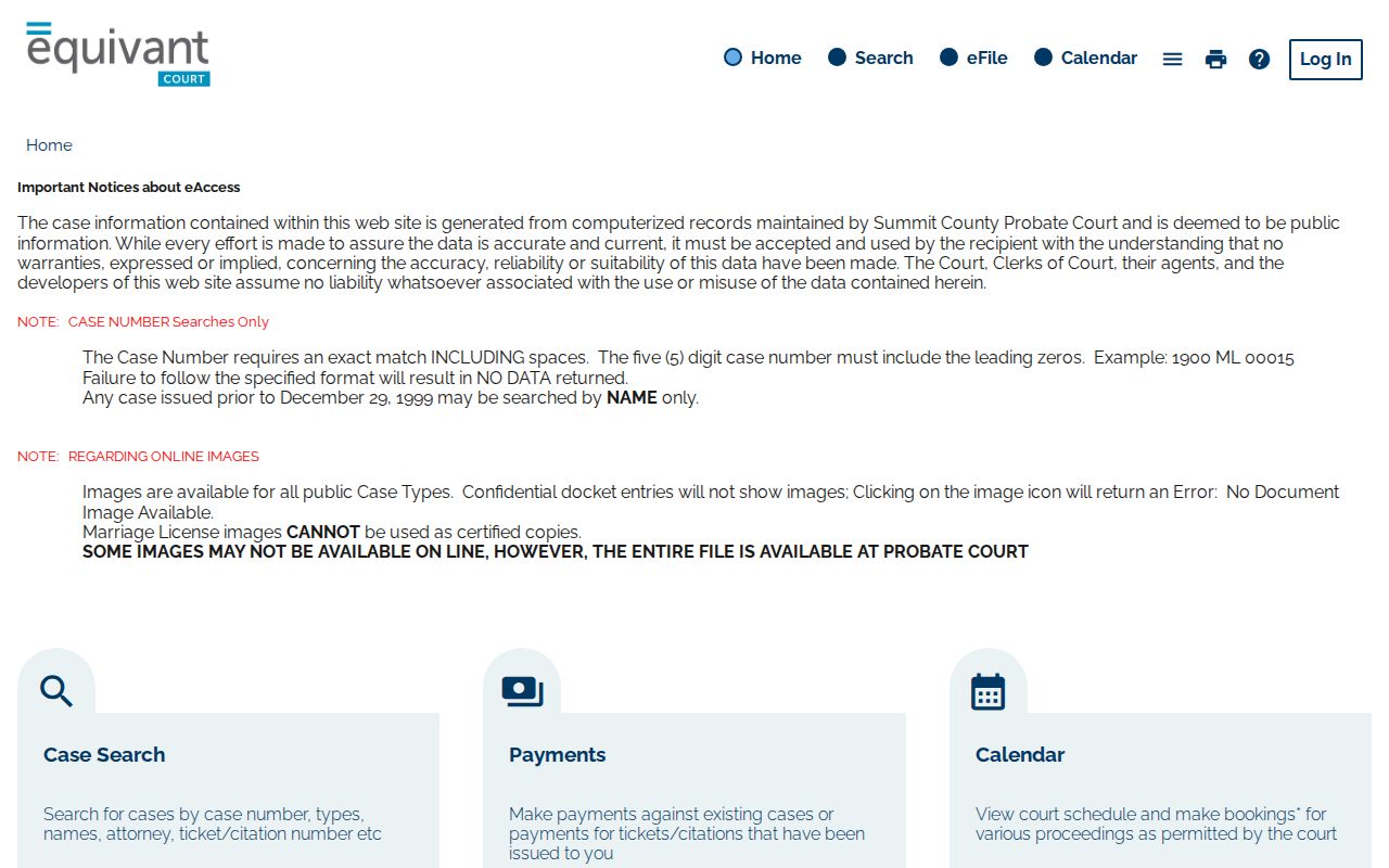 Cuyahoga Falls resident lookup through the Summit Probate case search