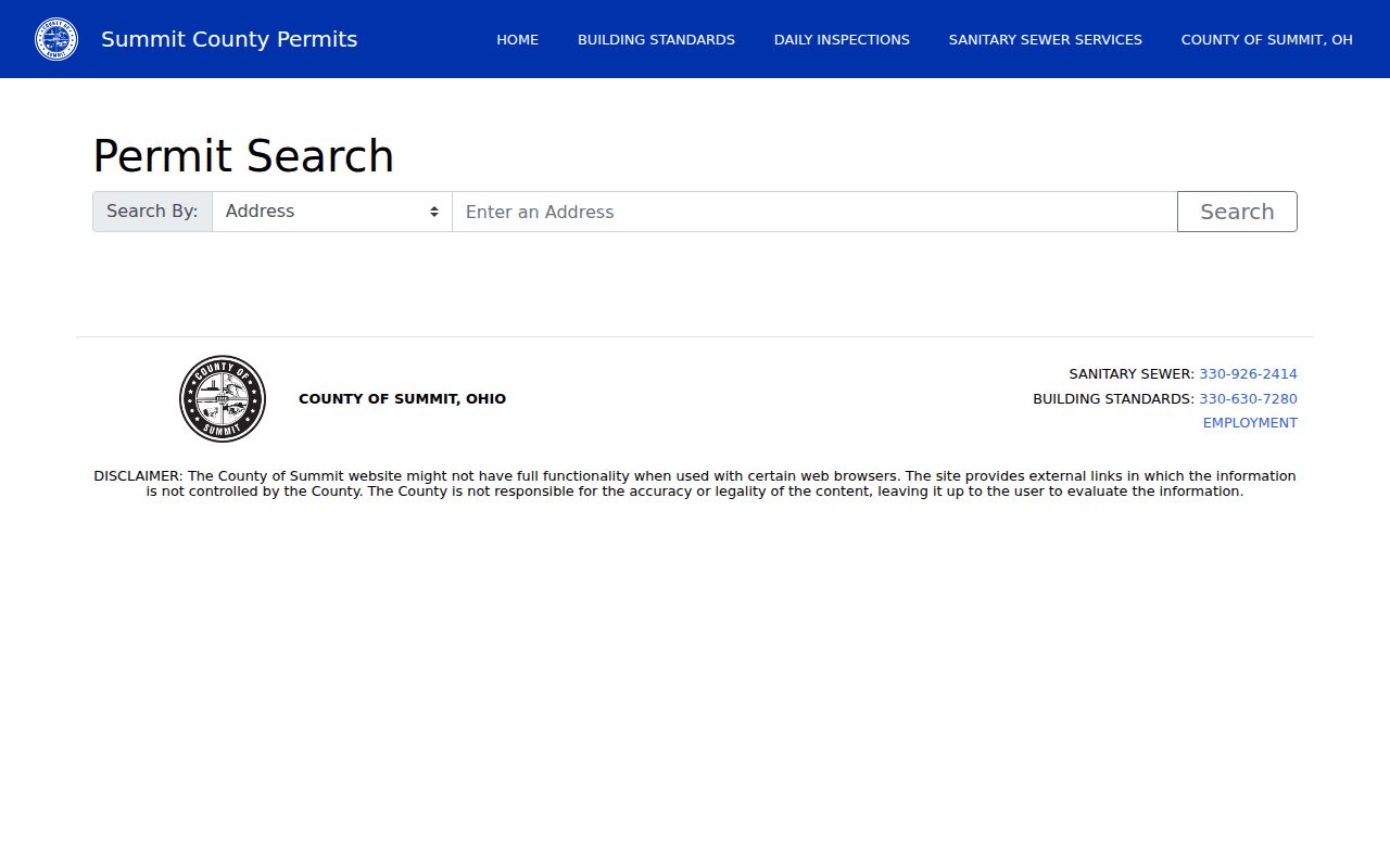 Cuyahoga Falls street directory Summit County building permit search